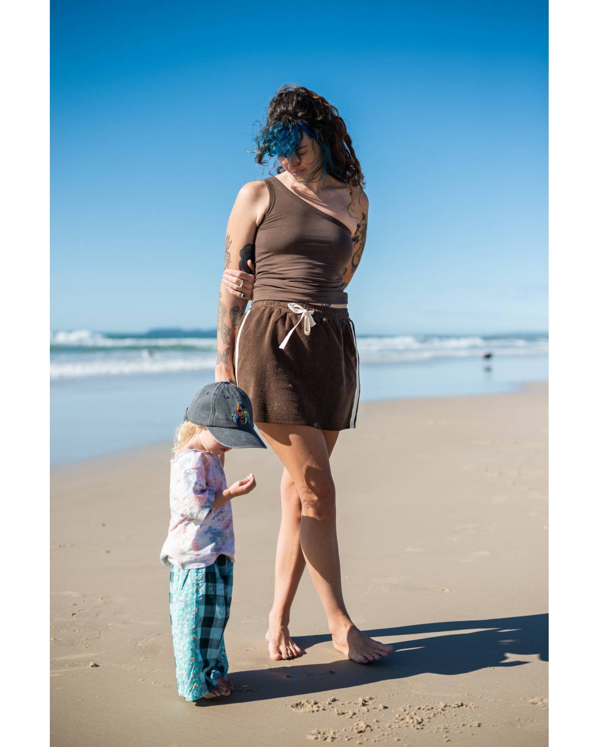 One Shoulder Crop Beach Stroll