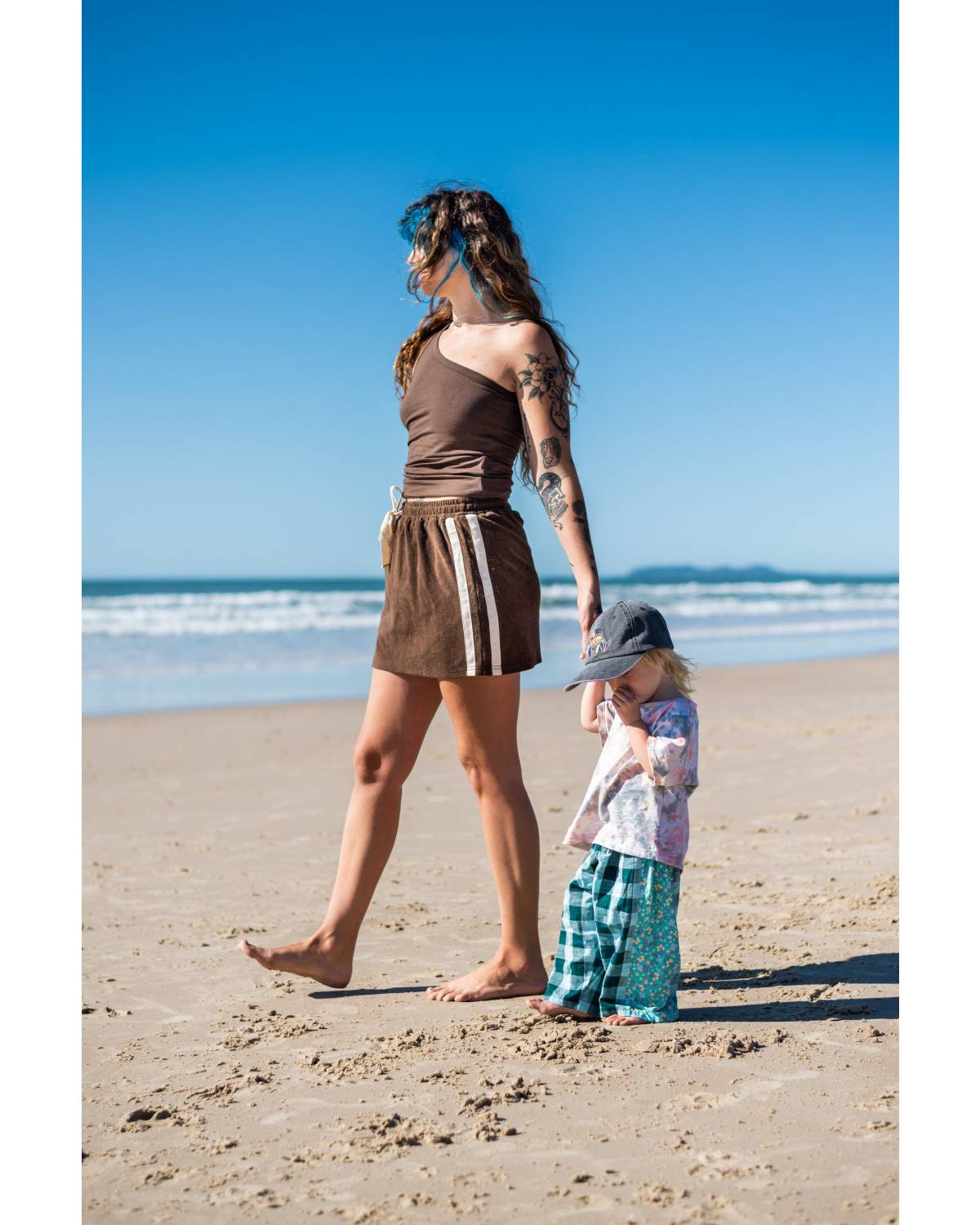 One Shoulder Crop Beach Walk