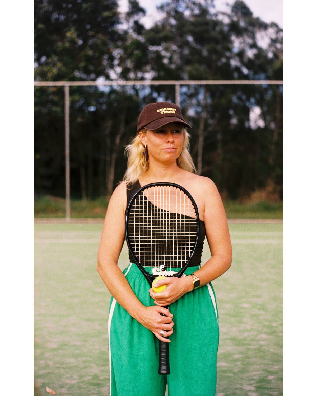 One Shoulder Crop Tennis Court