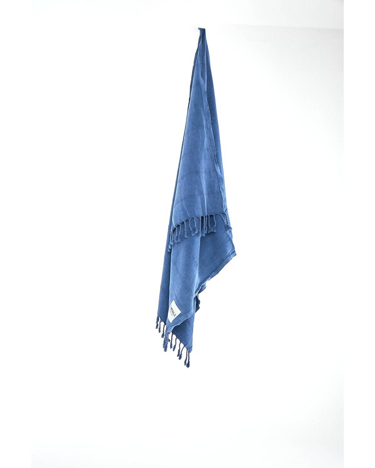 OZoola Stonewash Turkish Towel - Blue hanged