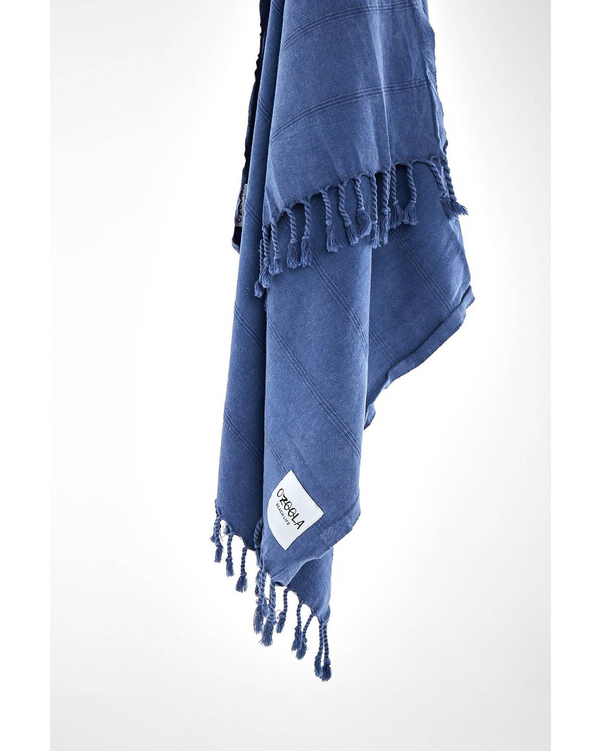 OZoola Stonewash Turkish Towel - Blue hanged