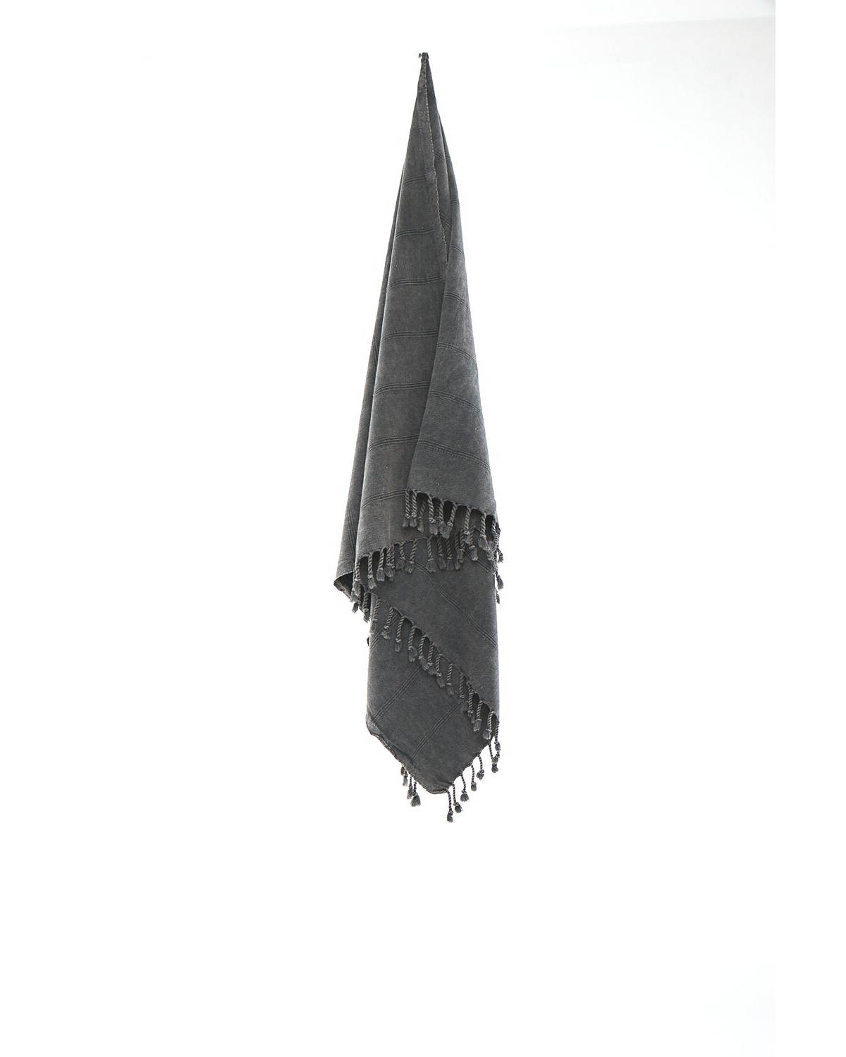 OZoola Stonewash Turkish Towel - Grey hanged
