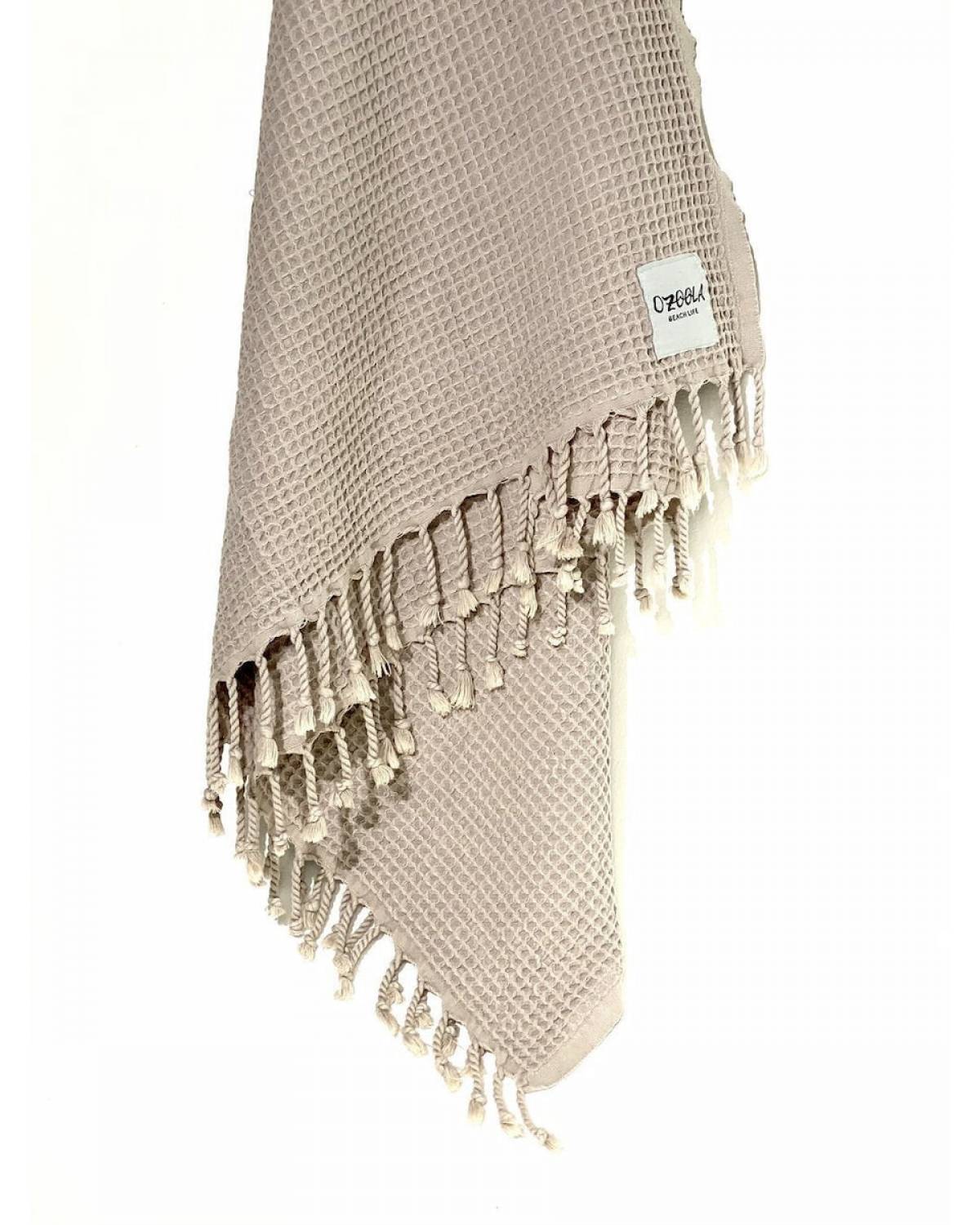 OZoola Waffle Beach Towel - Grey hanged