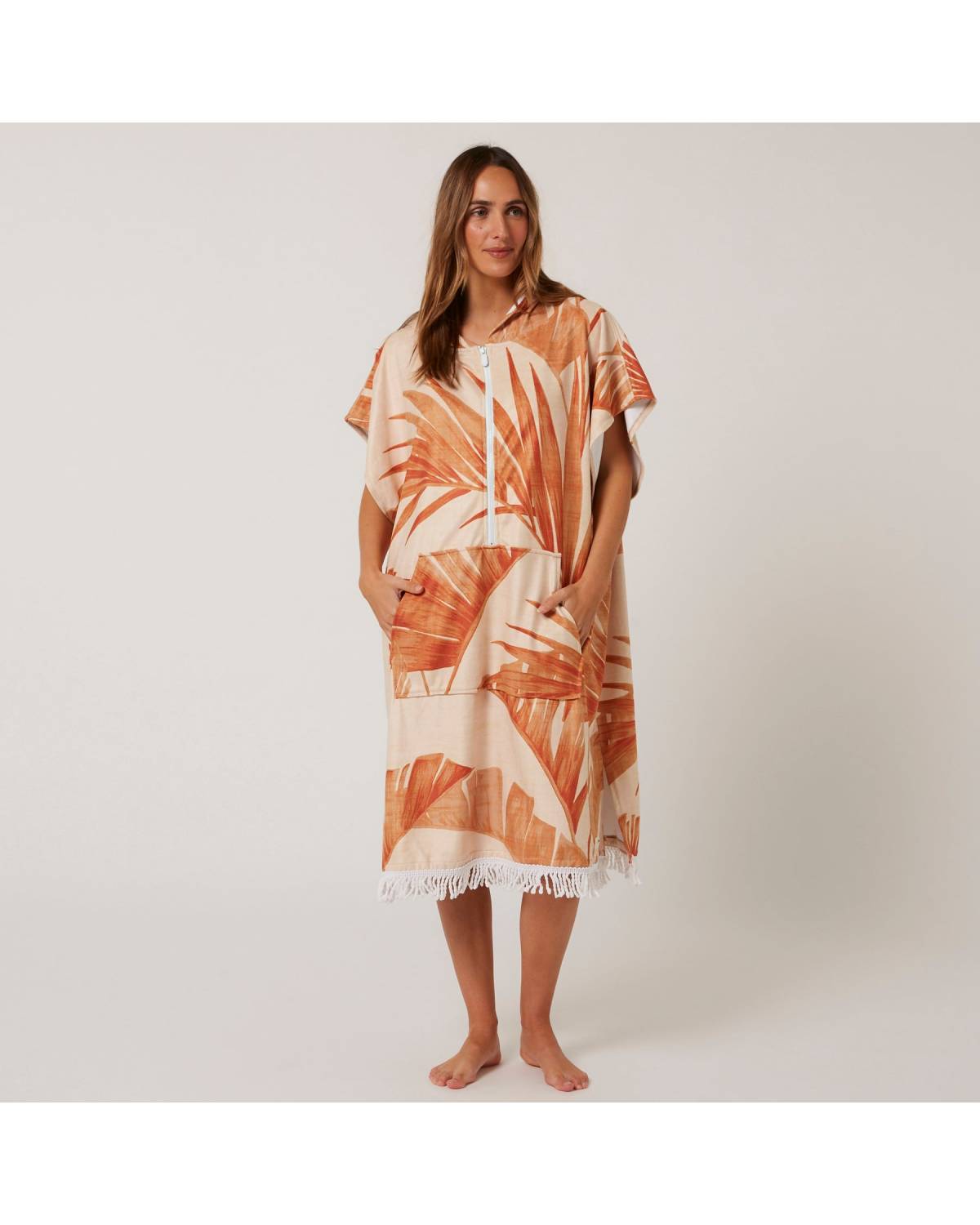 Palm Zip Hooded Poncho