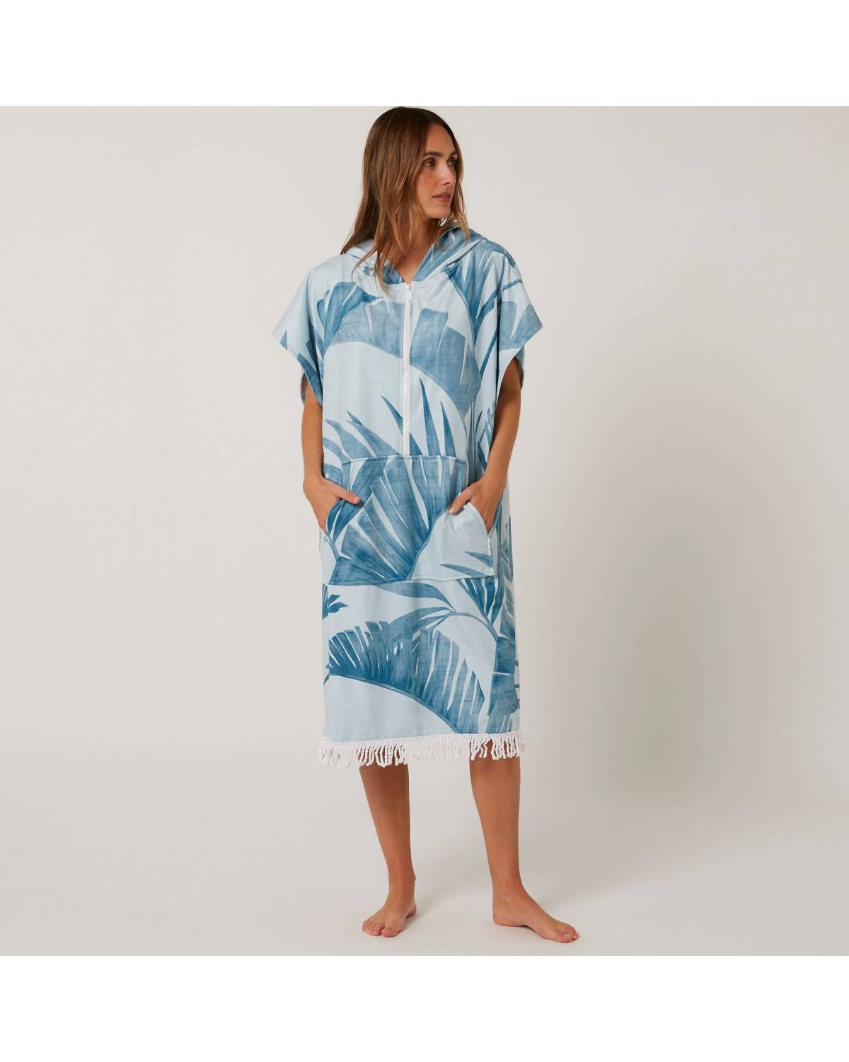 Palm Zip Hooded Poncho
