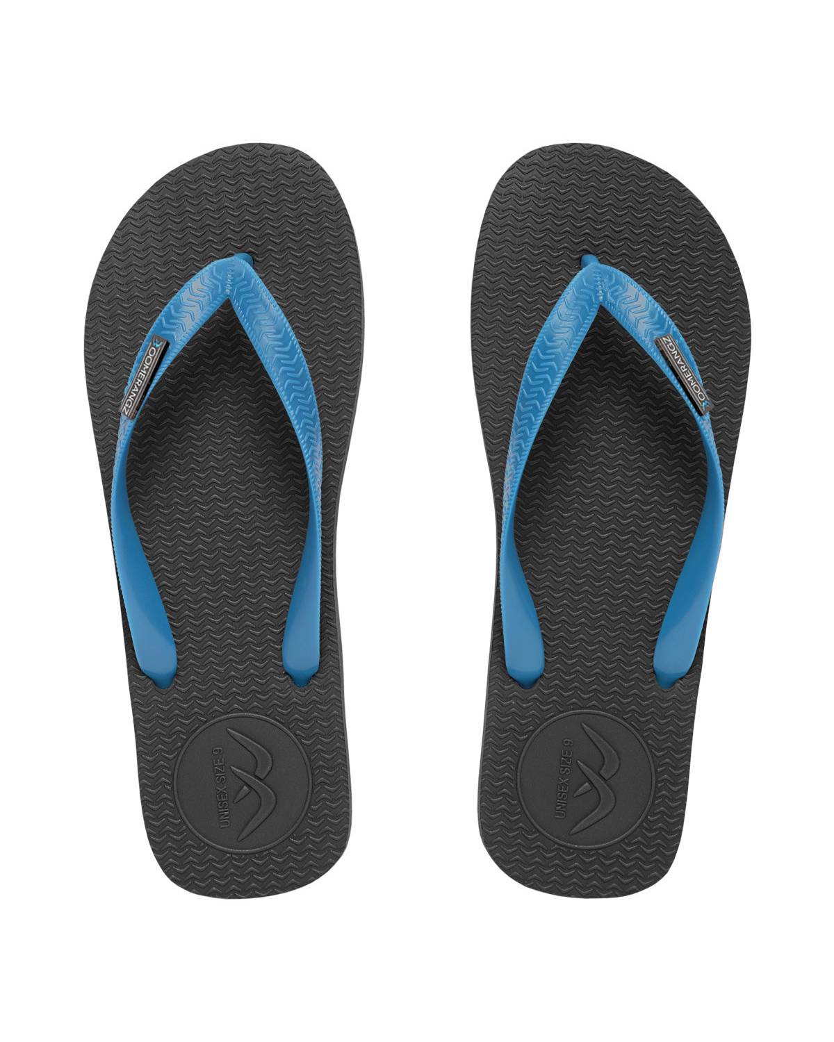 Reg Black/Blue Thongs + Additional Electric Blue Coloured Straps 