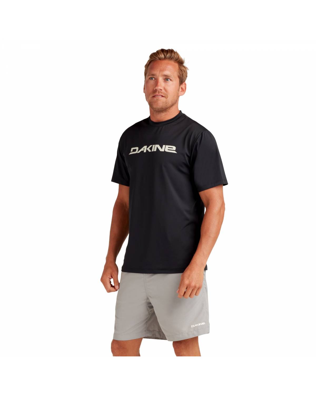 Roots Loose Fit Short Sleeve Rashguard Crew - Black White