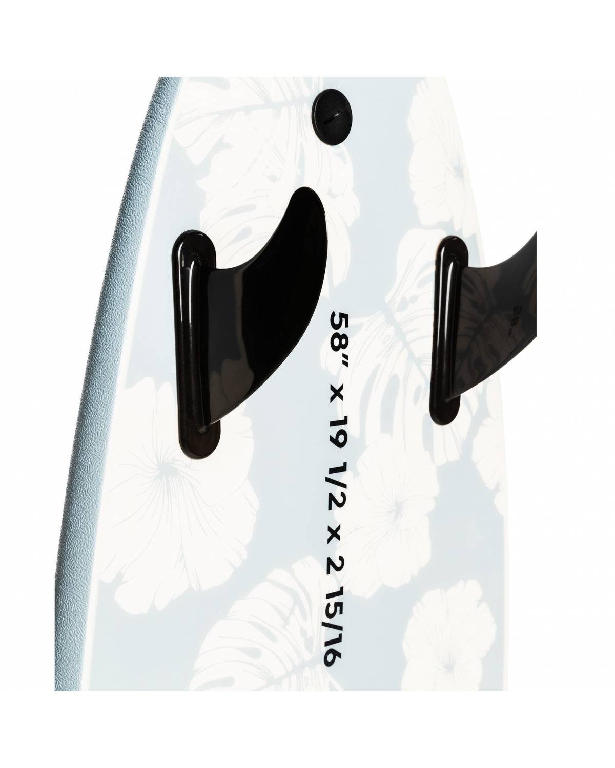Roxy Grom Softboard 58" - Blue Ocean fins and size