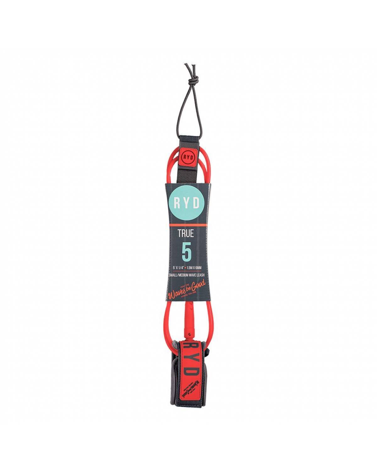 RYD True 5ft Surf Leash - Coral