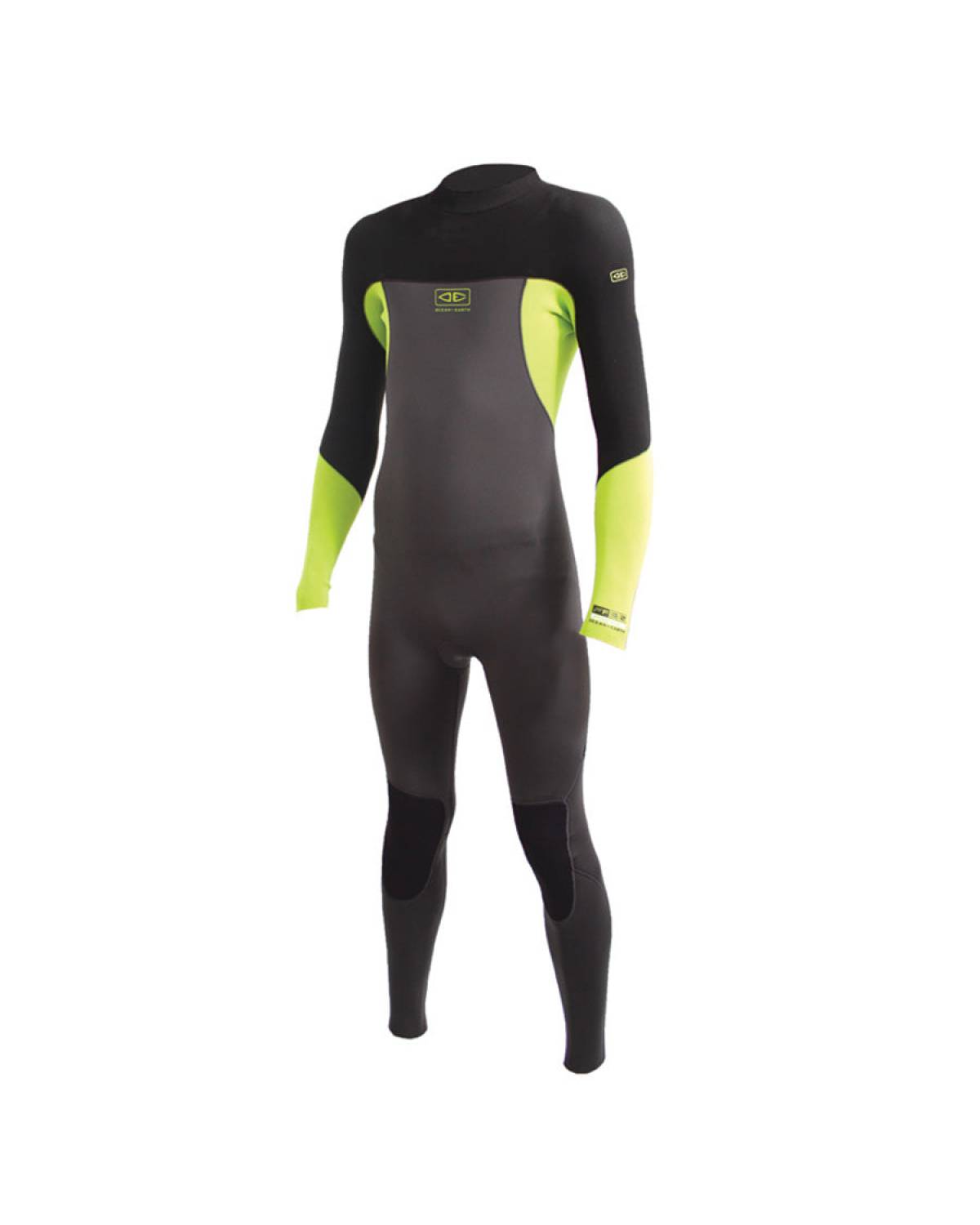 Boys Free Flex Back Zip Steamer 3/2mm - Lime