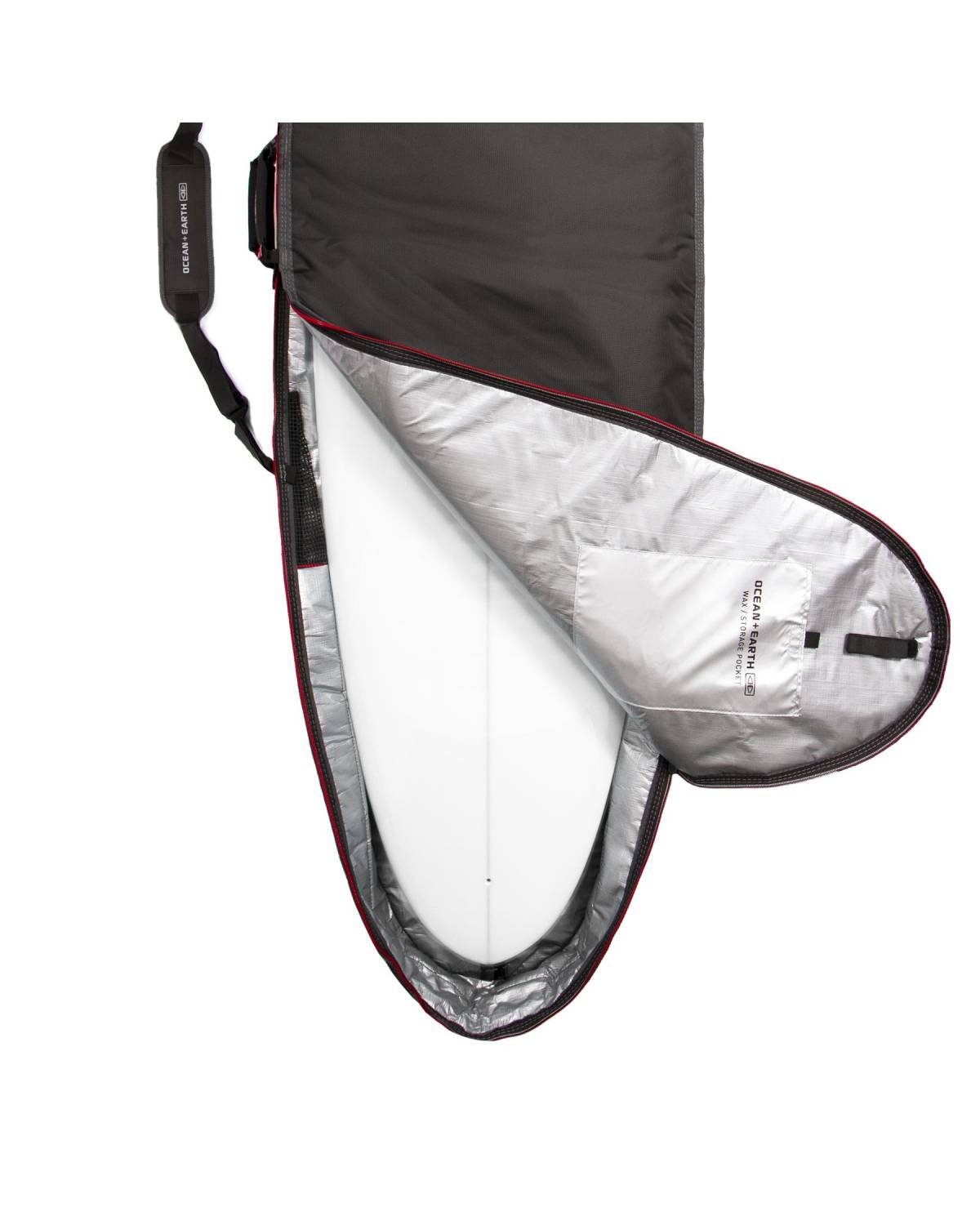 Aircon Longboard Cover - Black/Red