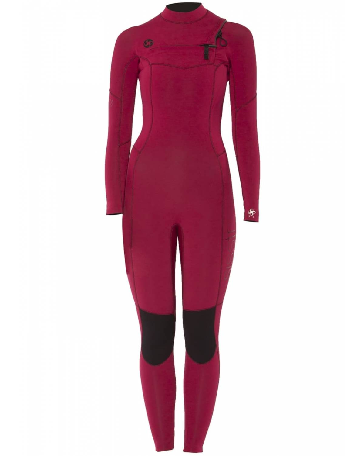 7 Seas 3/2 Chest Zip Women's Steamer Wetsuit Bordeaux front