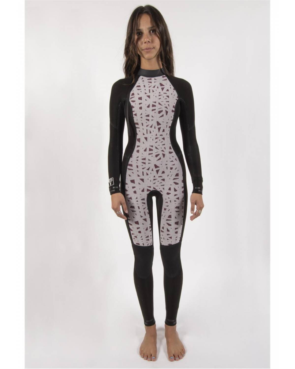 Sisstr 7 Seas 3/2 Back Zip Wetsuit - Wine lining front