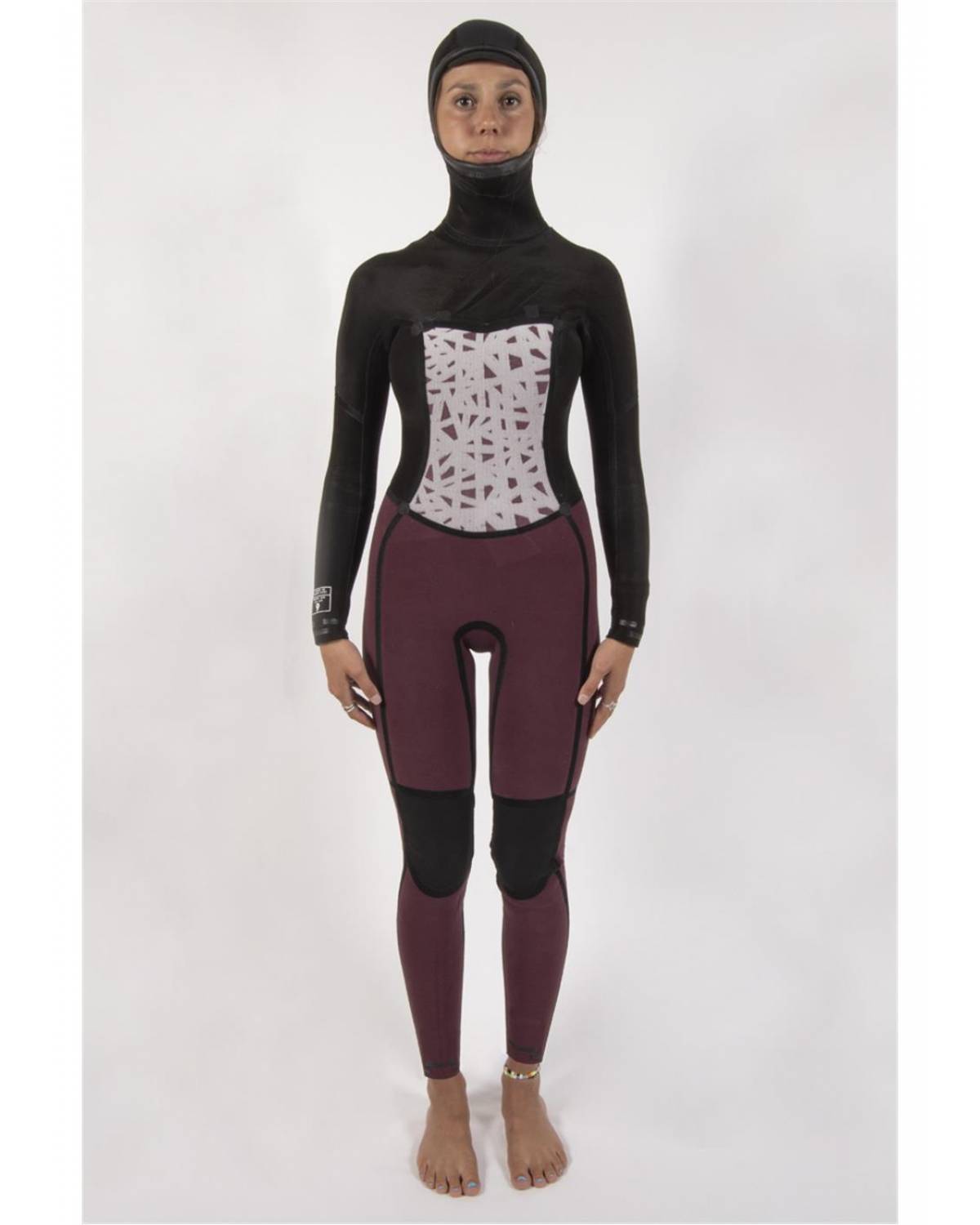 Sisstr 7 Seas 5/4 Hooded Chest Zip Wetsuit - Solid Black front