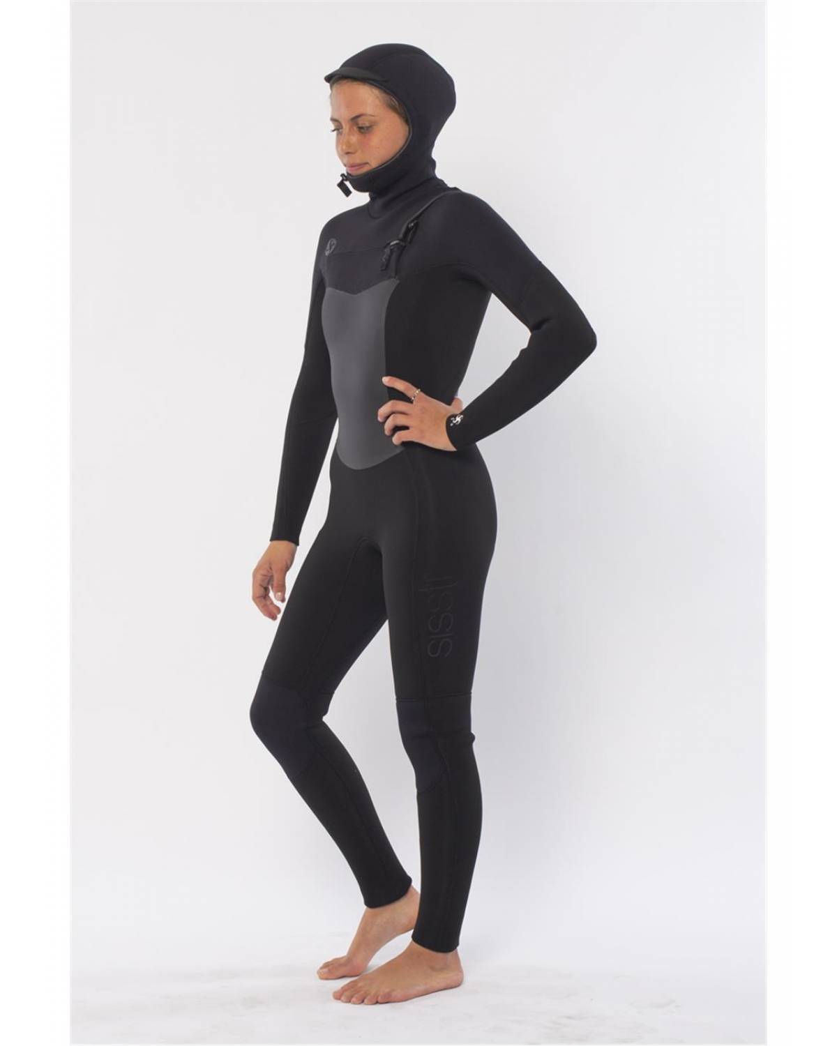Sisstr 7 Seas 5/4 Hooded Chest Zip Wetsuit - Solid 0Black lining