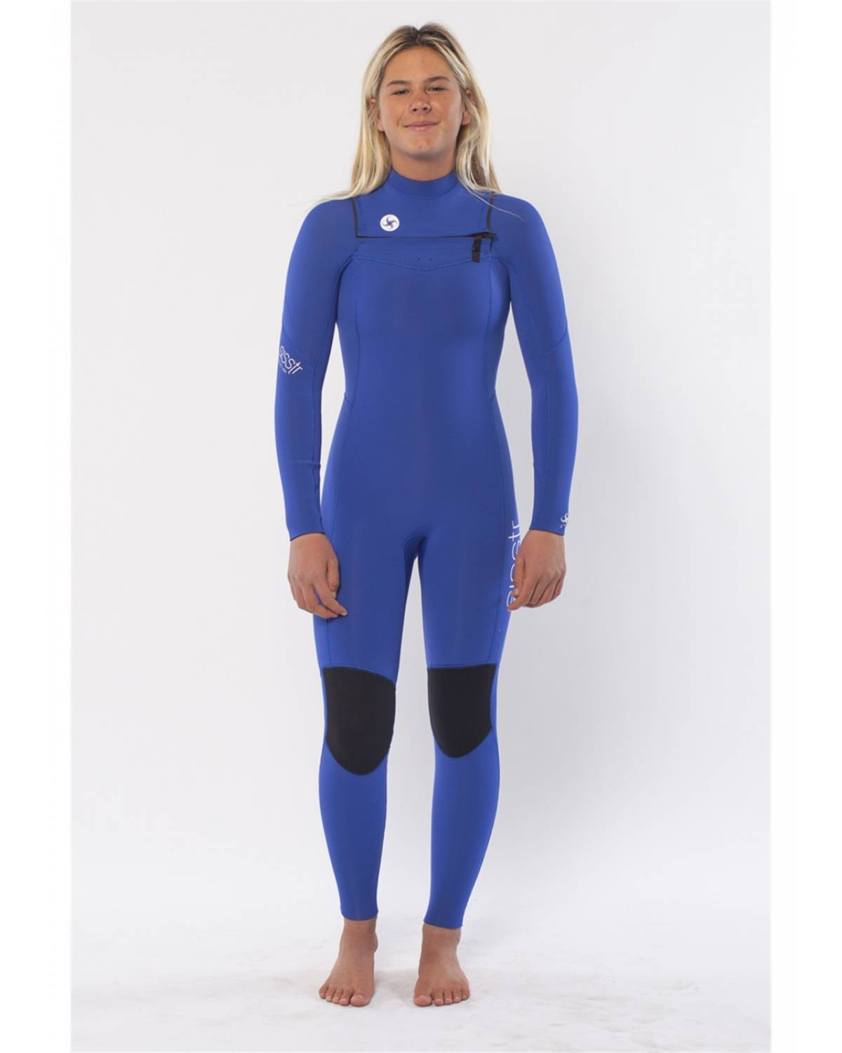 Sisstr Girl's 7 Seas 3/2 Chest Zip Wetsuit - Bright Blue front