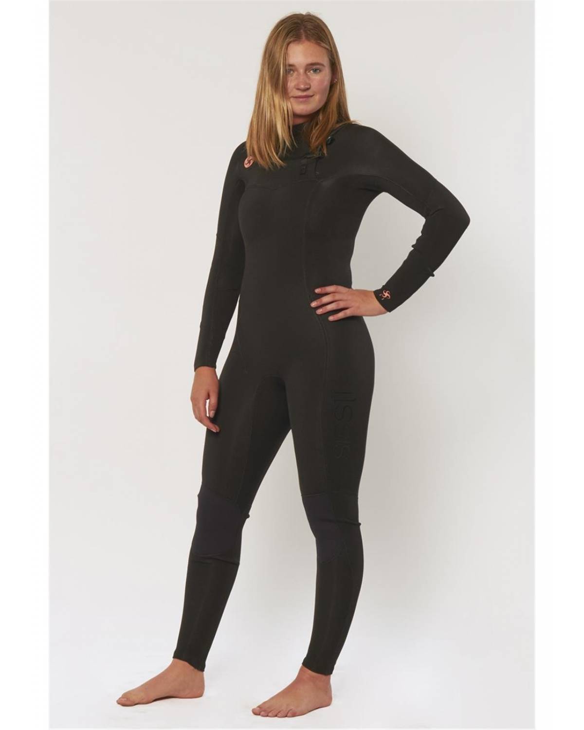 Sisstr Girl's 7 Seas 4/3 Chest Zip Wetsuit - Solid Black 