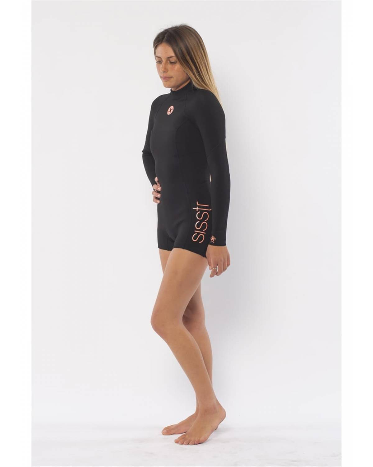 Sisstrevolution Summer Seas 2/2 Longsleeve Sprint Suit Wetsuit - Black front side