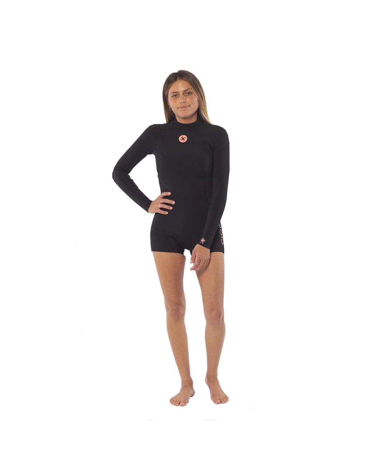 Sisstrevolution Summer Seas 2/2 Longsleeve Sprint Suit Wetsuit - Black front