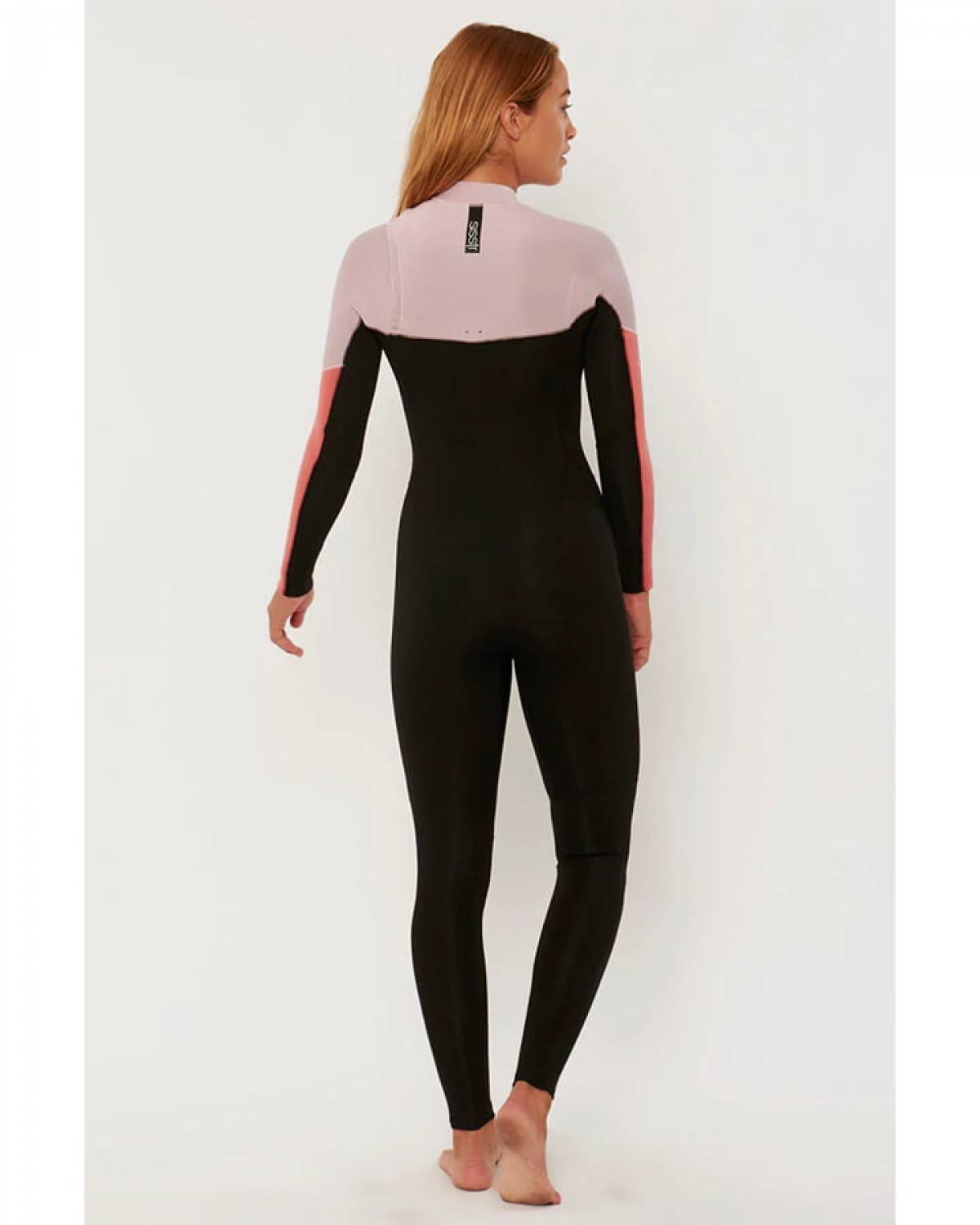 7 Seas 3/2 Chest Zip Women's Steamer Wetsuit - Guava back