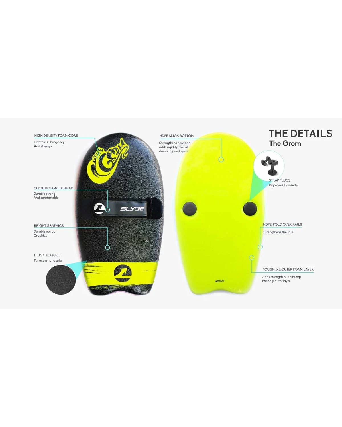 Slyde Grom Soft Top Handboard details and features