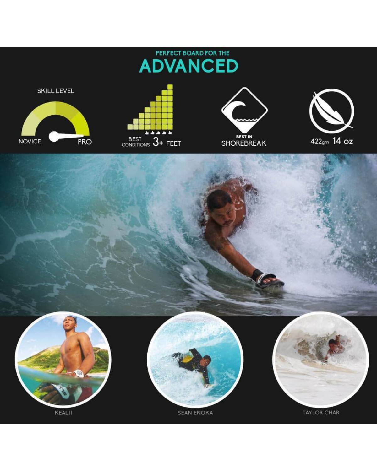 Slyde Hawaiian Bula Handboard - Tribal Nkozi features