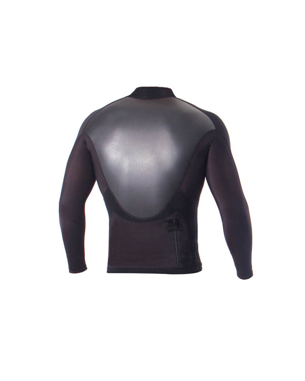 Ocean and Earth Double Black Long Sleeve Zip Paddle Vest - 1.5mm