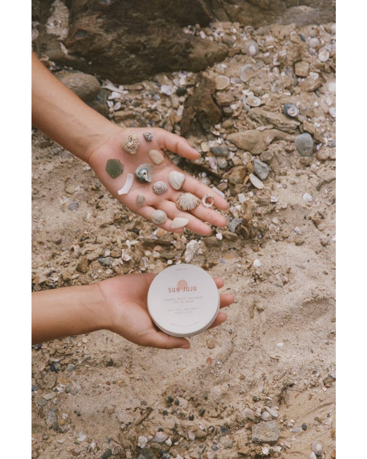 Sun Juju SPF50 Sunscreen with shells