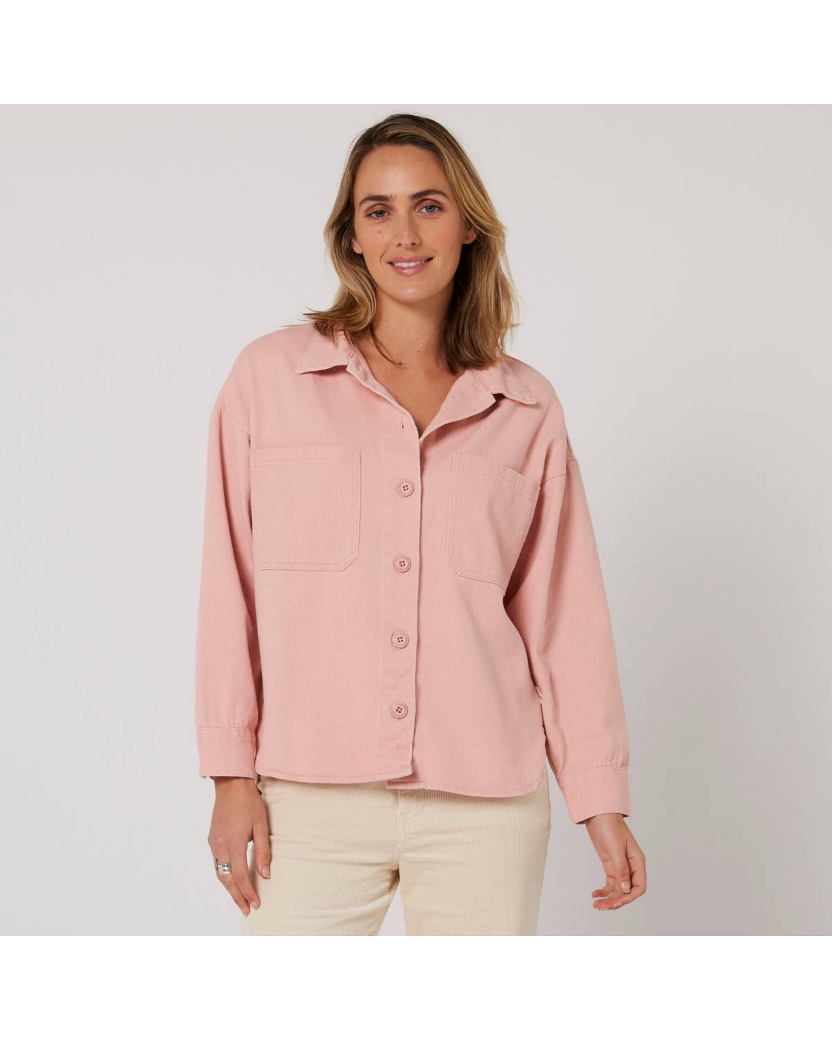 Sunset L/S Overshirt - Crystal Pink
