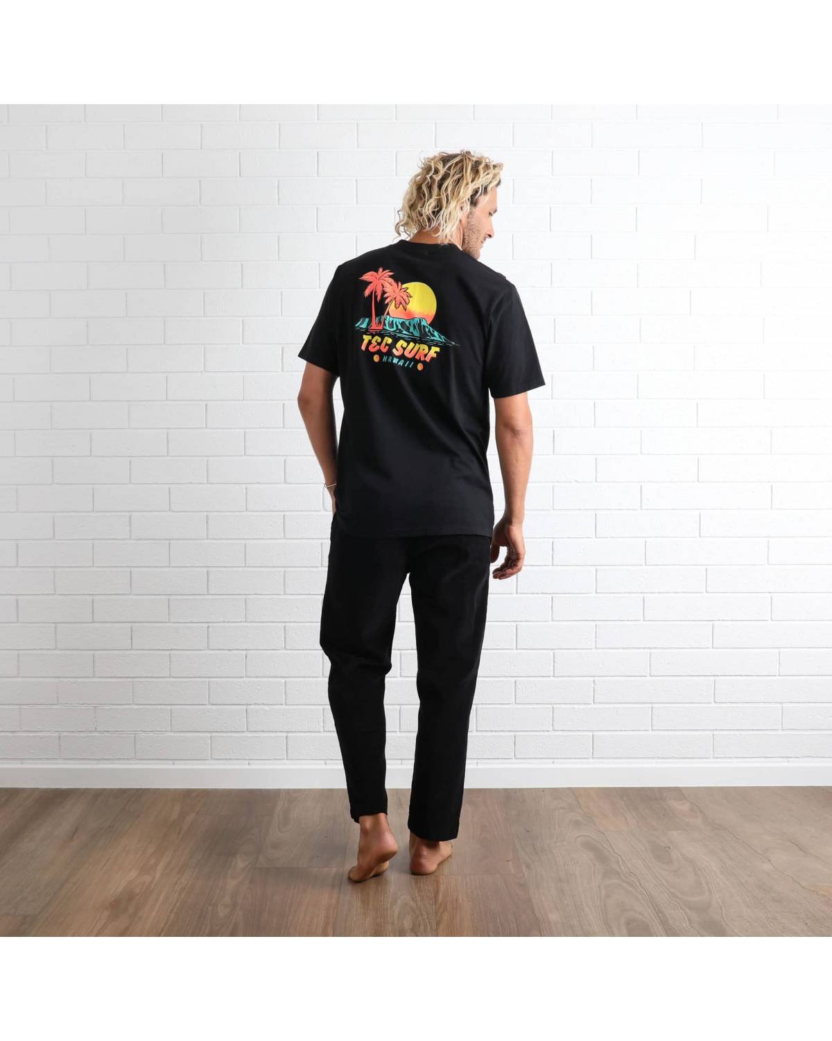 T&C Five-O Tee - Vintage Black back worn
