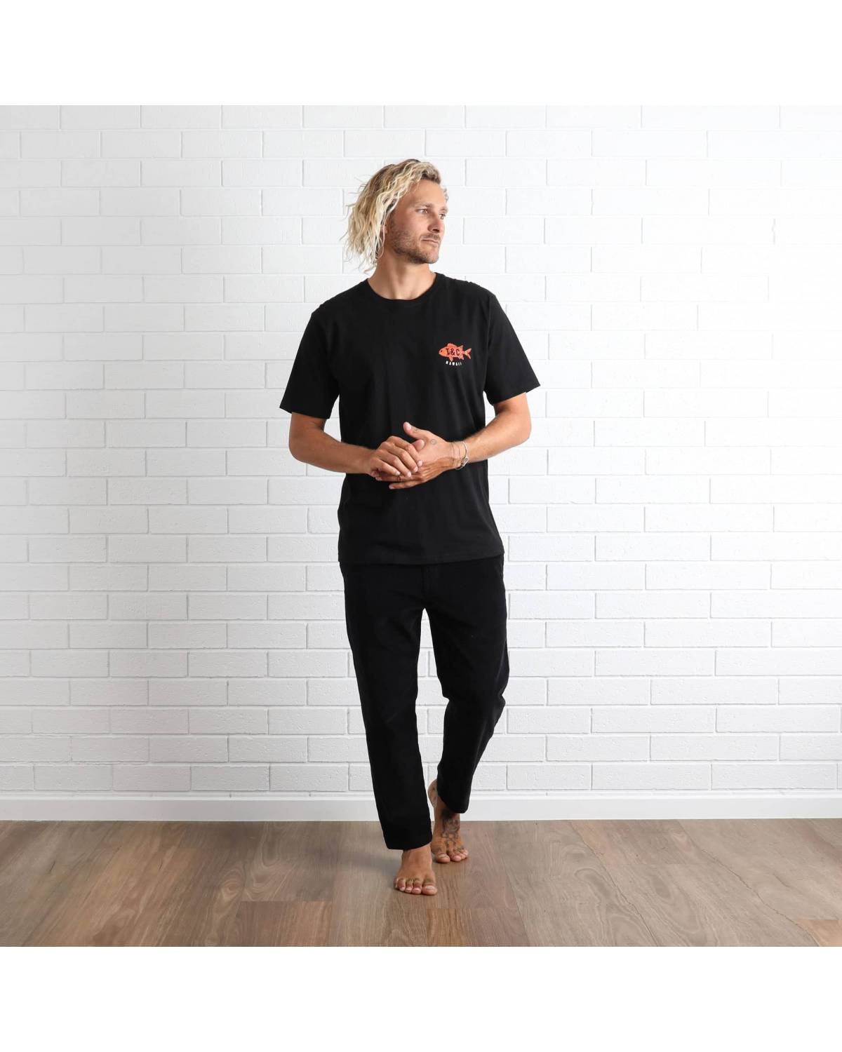 T&C Kona Tee - Black front worn