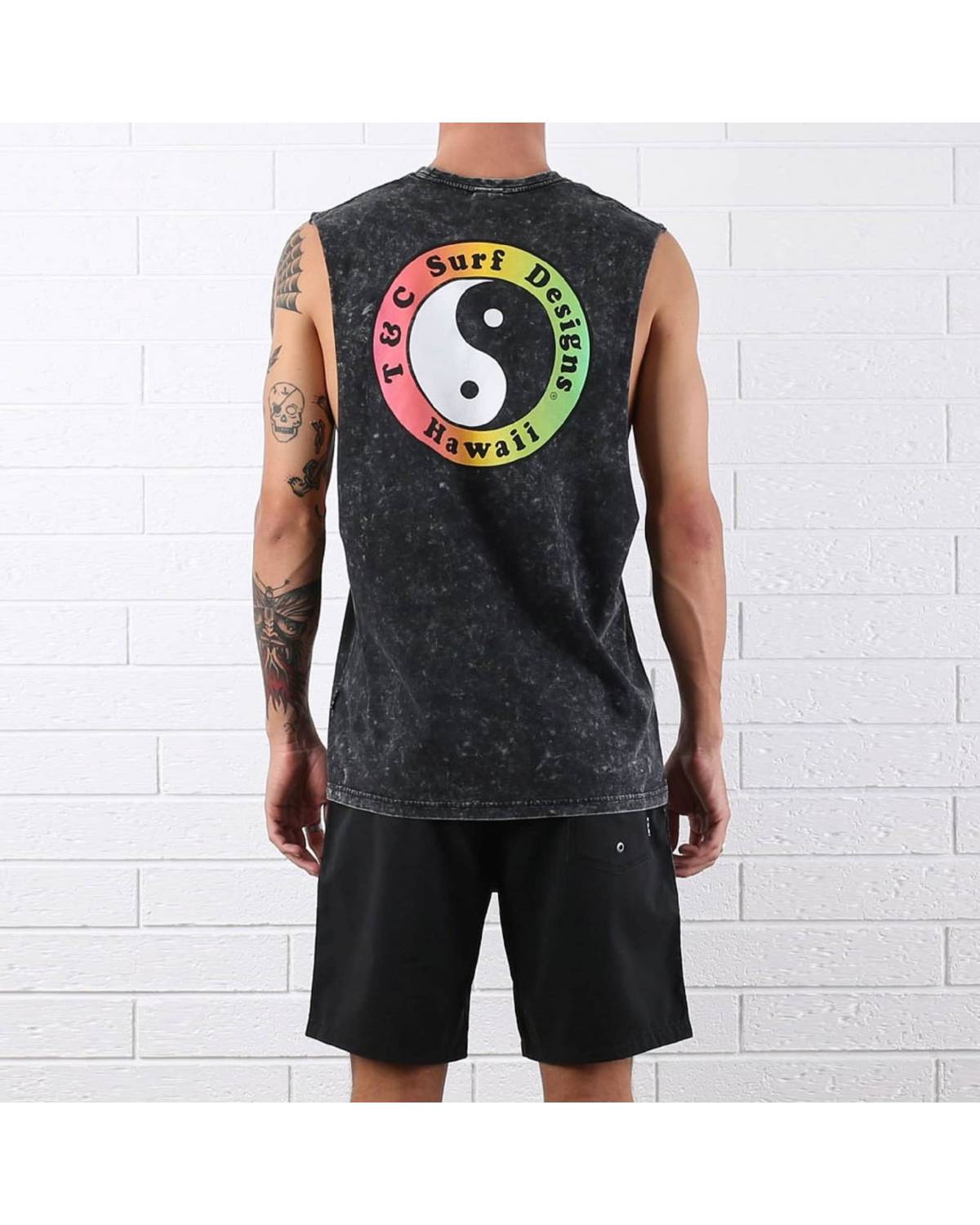 Town & Country OG Logo Muscle Tee - Acid Black - Back