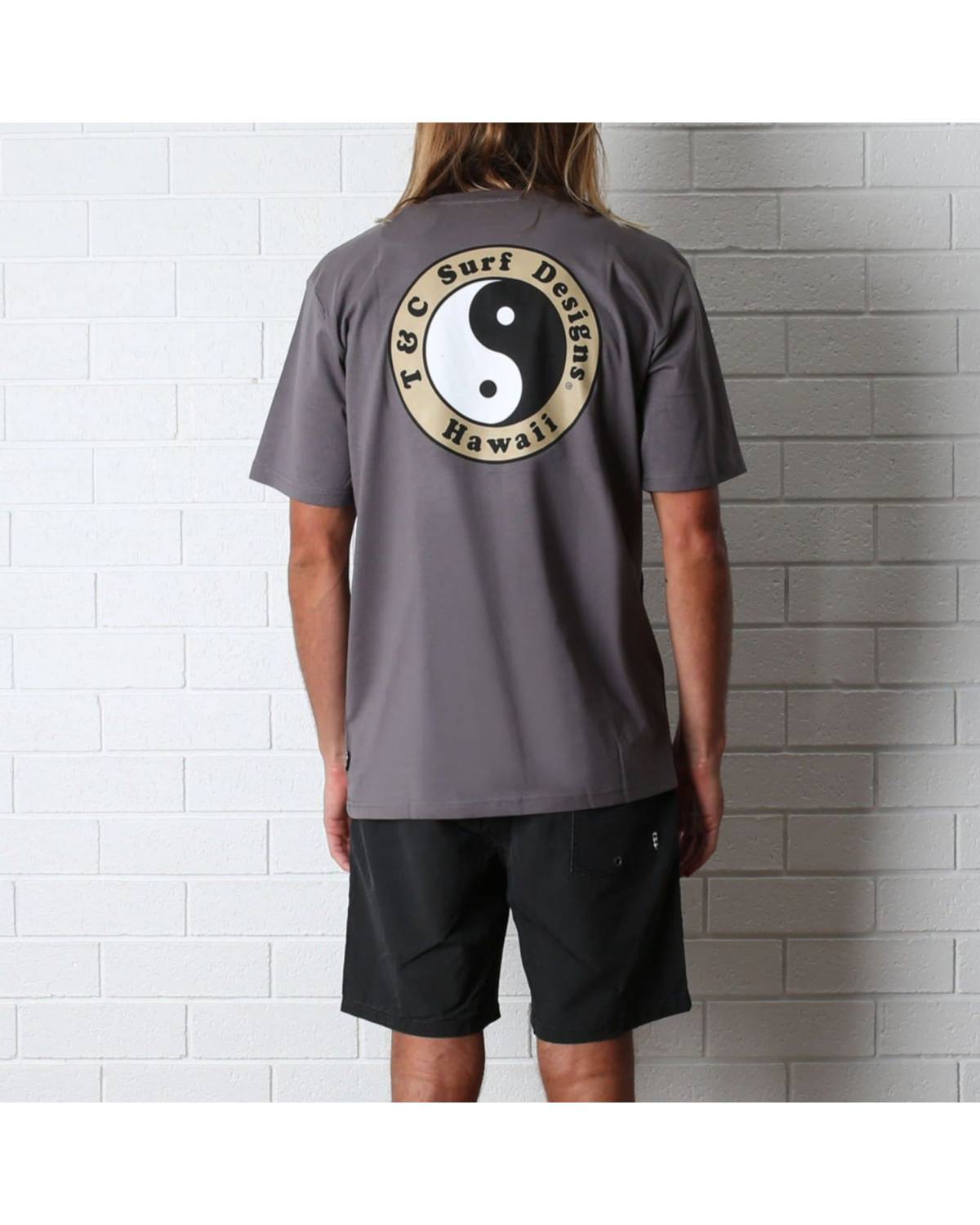 Town & Country OG Logo Tee - Steel Blue - Closed Up - Back