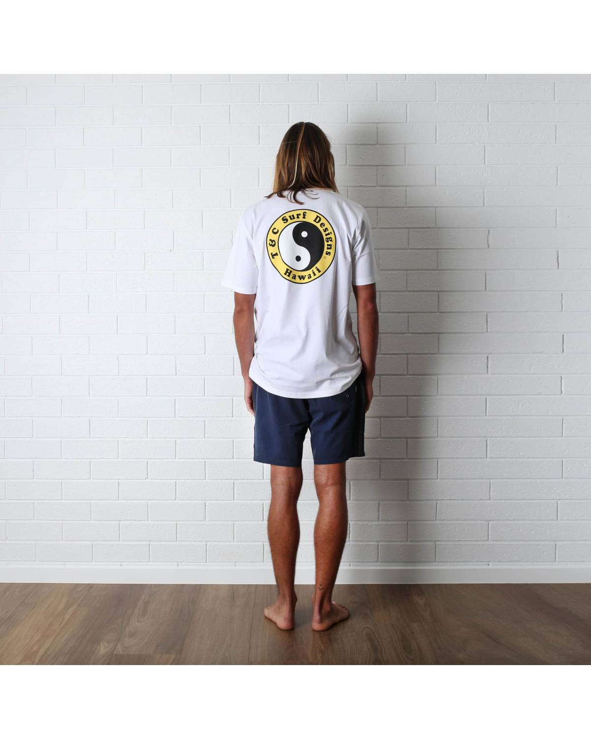 Town & Country OG Logo Tee - White / Yellow - Wide - Back