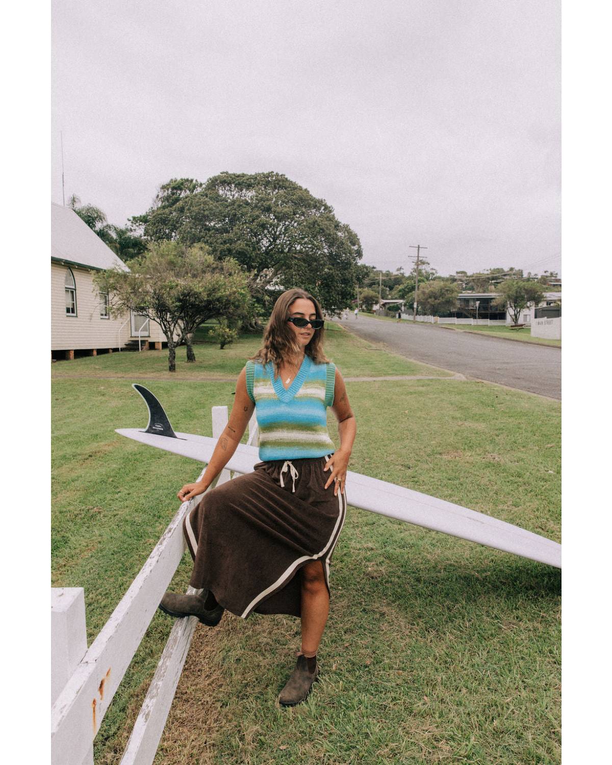 Skirt with green socks