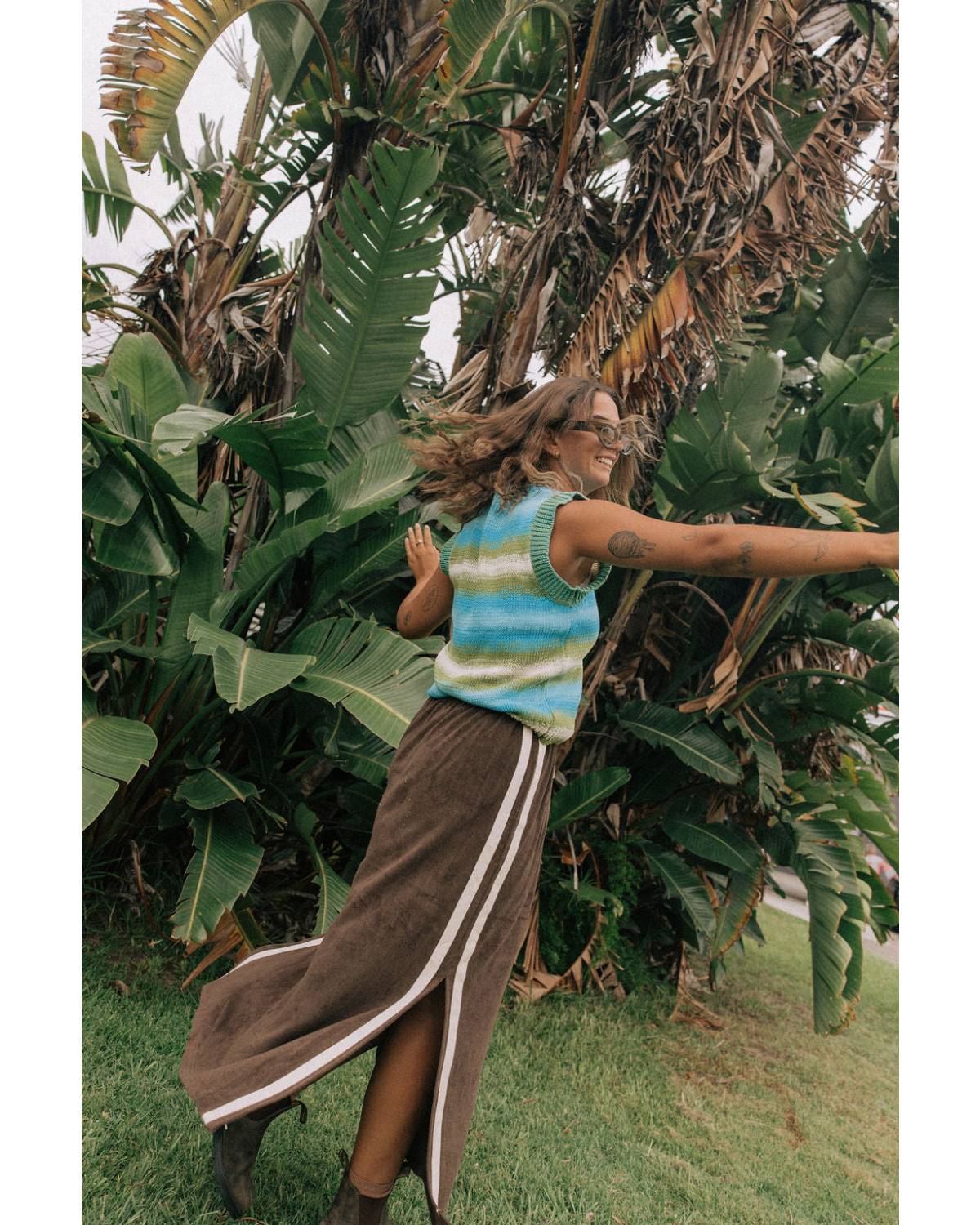 Skirt with colorful top