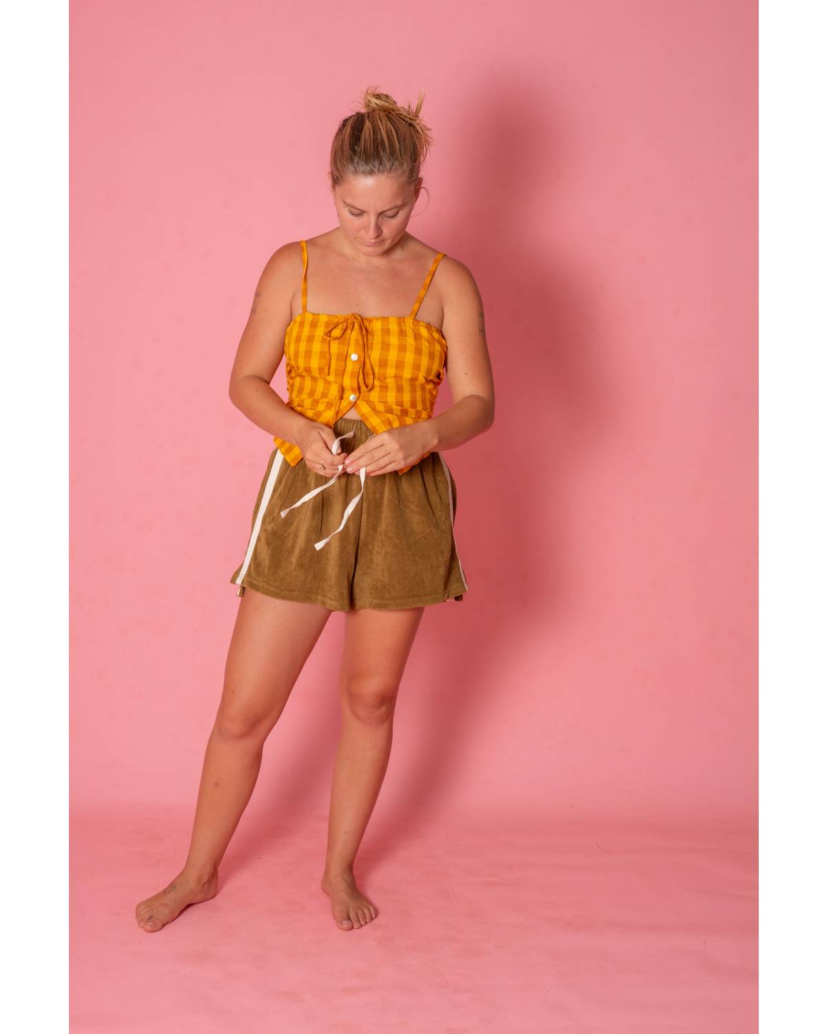 Terry Towelling Shorts Army Green