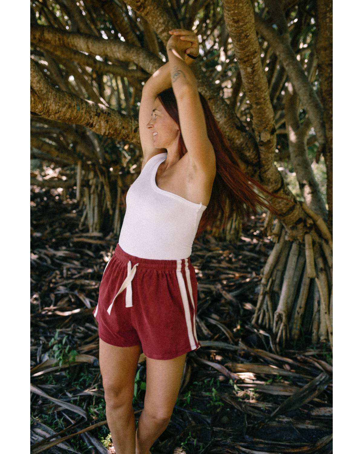 Berry shorts front view