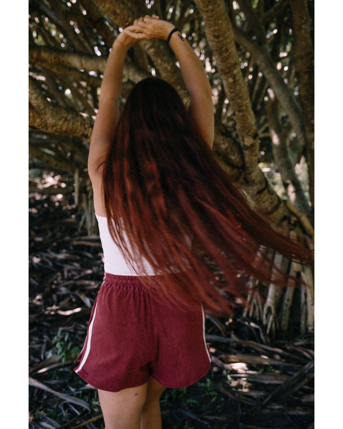 Berry shorts back view