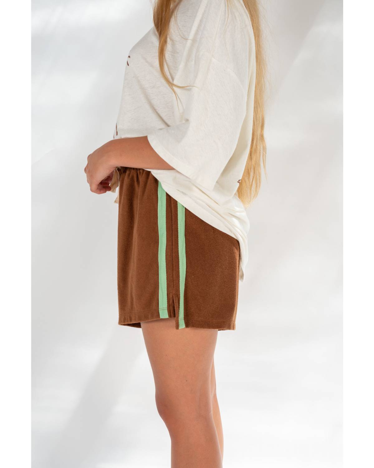 Clear view of shorts, front and center