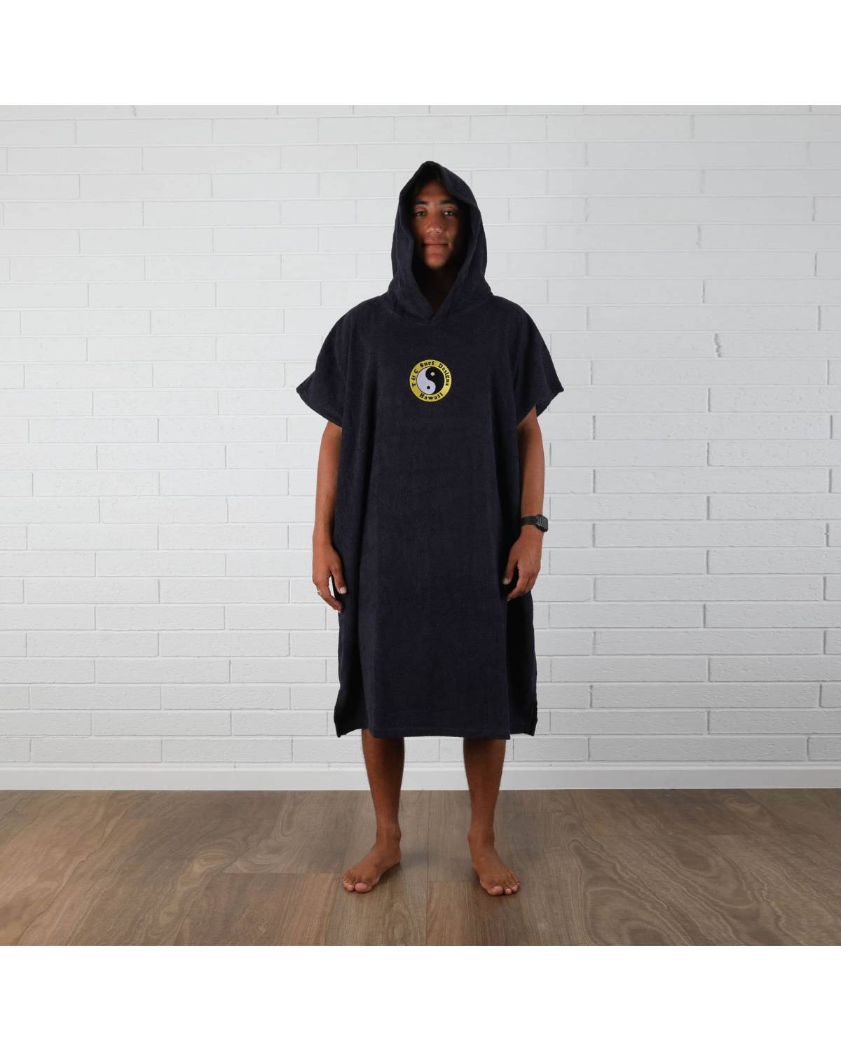 T&C OG CF Hooded Towel - Midnight -  front with hood on