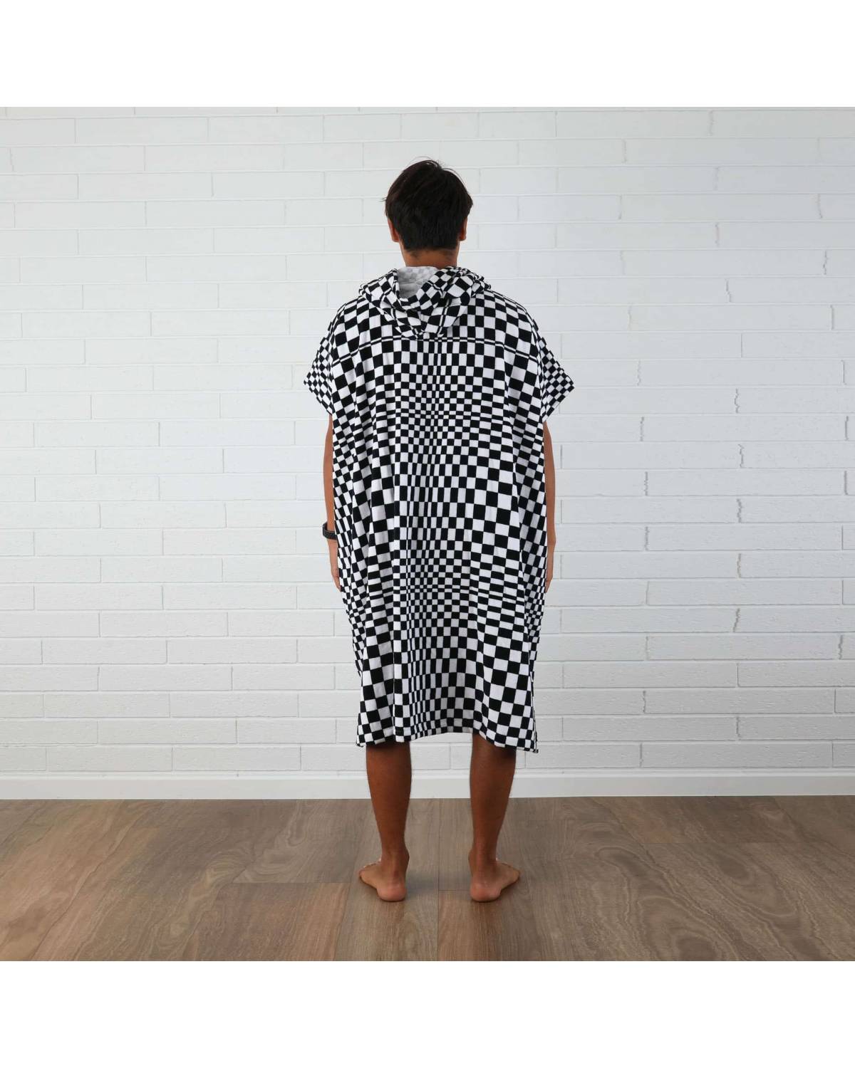 T&C Twisted Limits Hooded Towel - Check - back