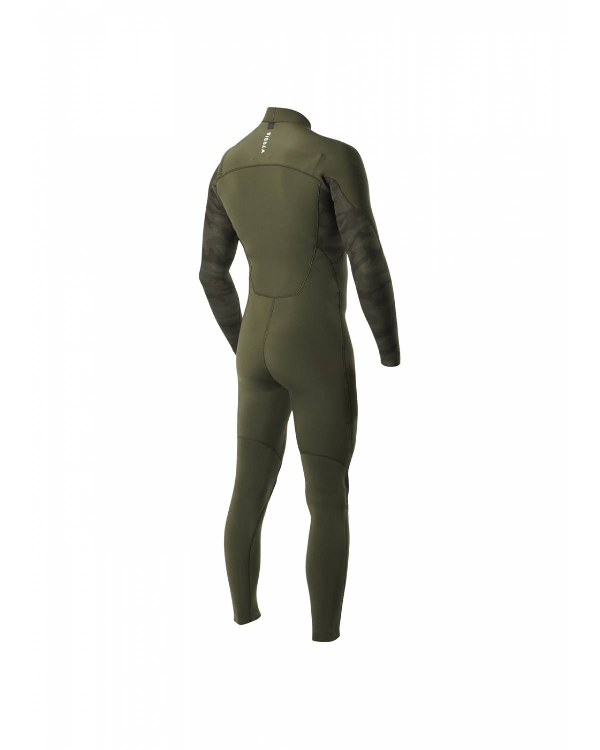 Vissla 7 Seas 3/2 Chest Zip Full Steamer Men's Wetsuit Camo - back