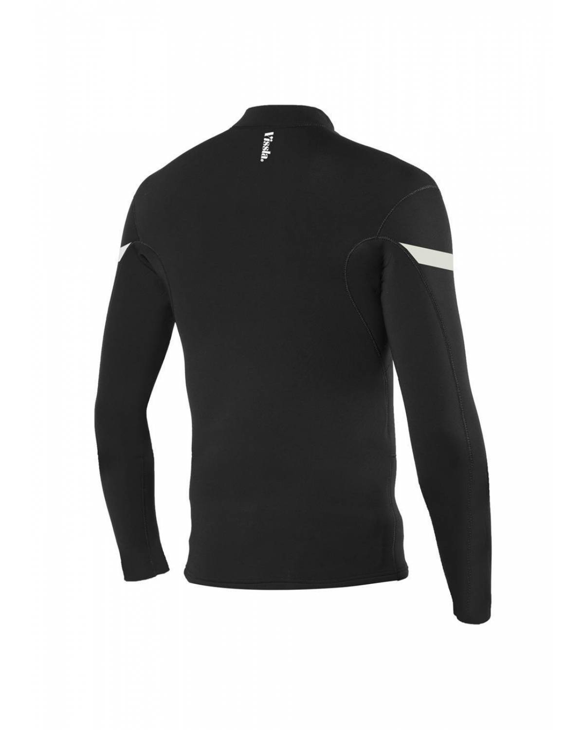 Vissla Raditude 2mm Front Zip Wetsuit Top Jacket - Black - back