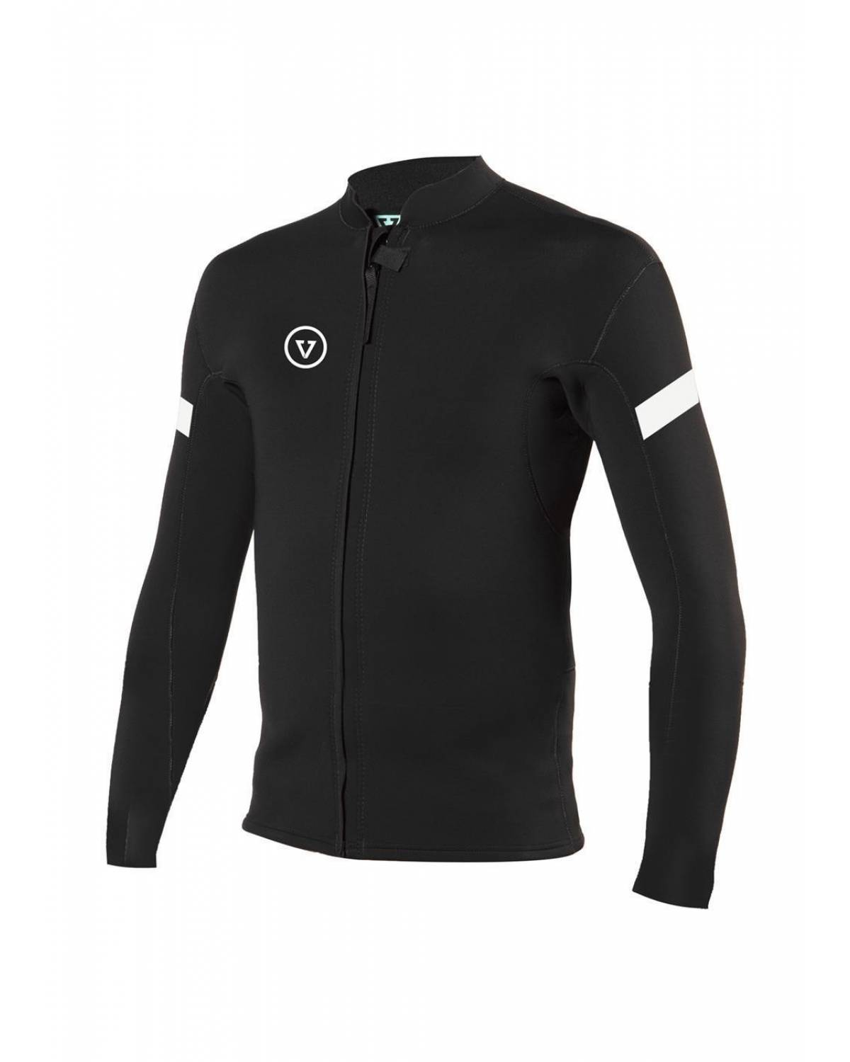 Vissla Raditude 2mm Front Zip Wetsuit Top Jacket - Black