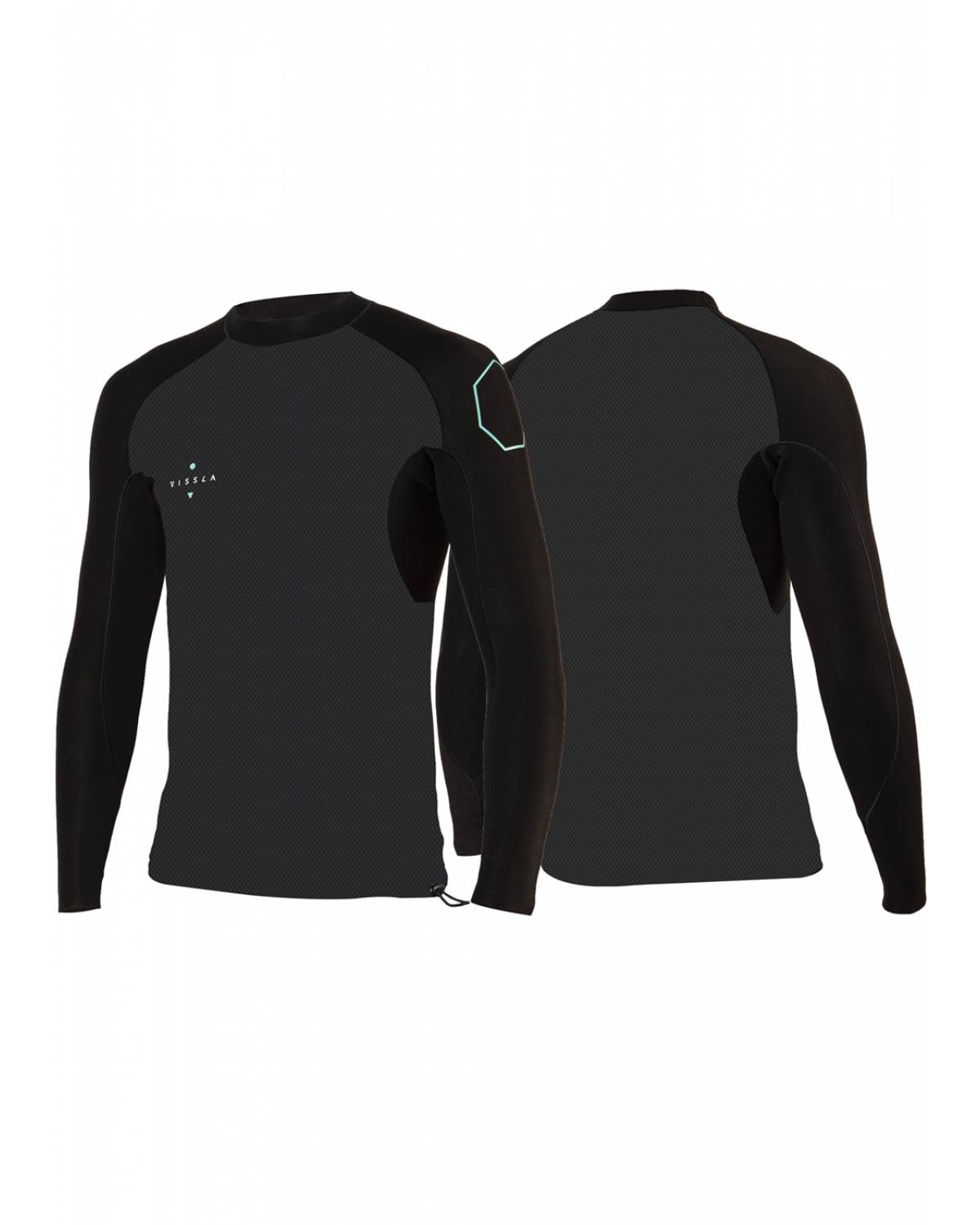 Vissla 1mm High Seas L/S Jacket - Phantom 2 - Front and Back