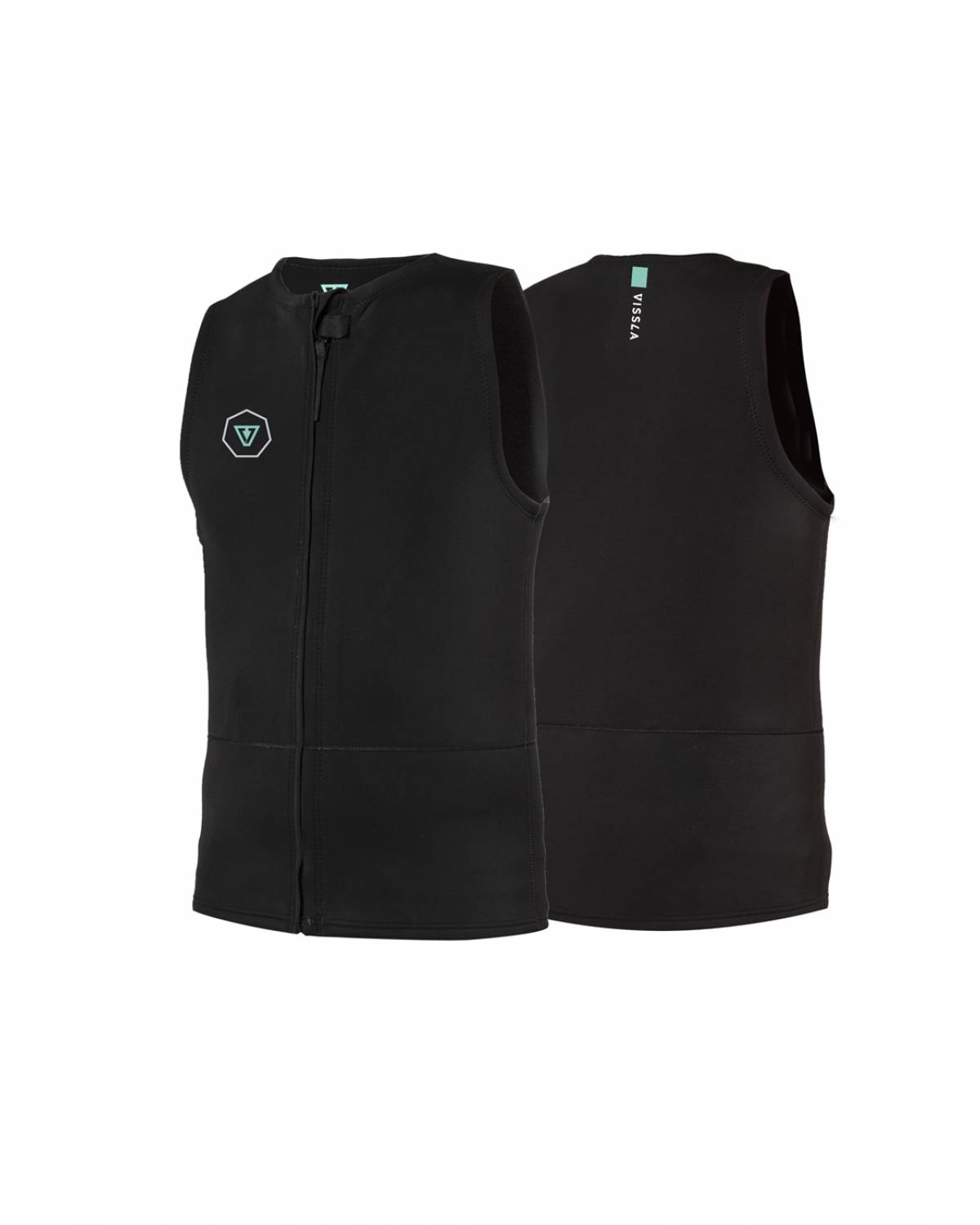 Vissla 7 Seas 2mm Front Zip Vest - Black 