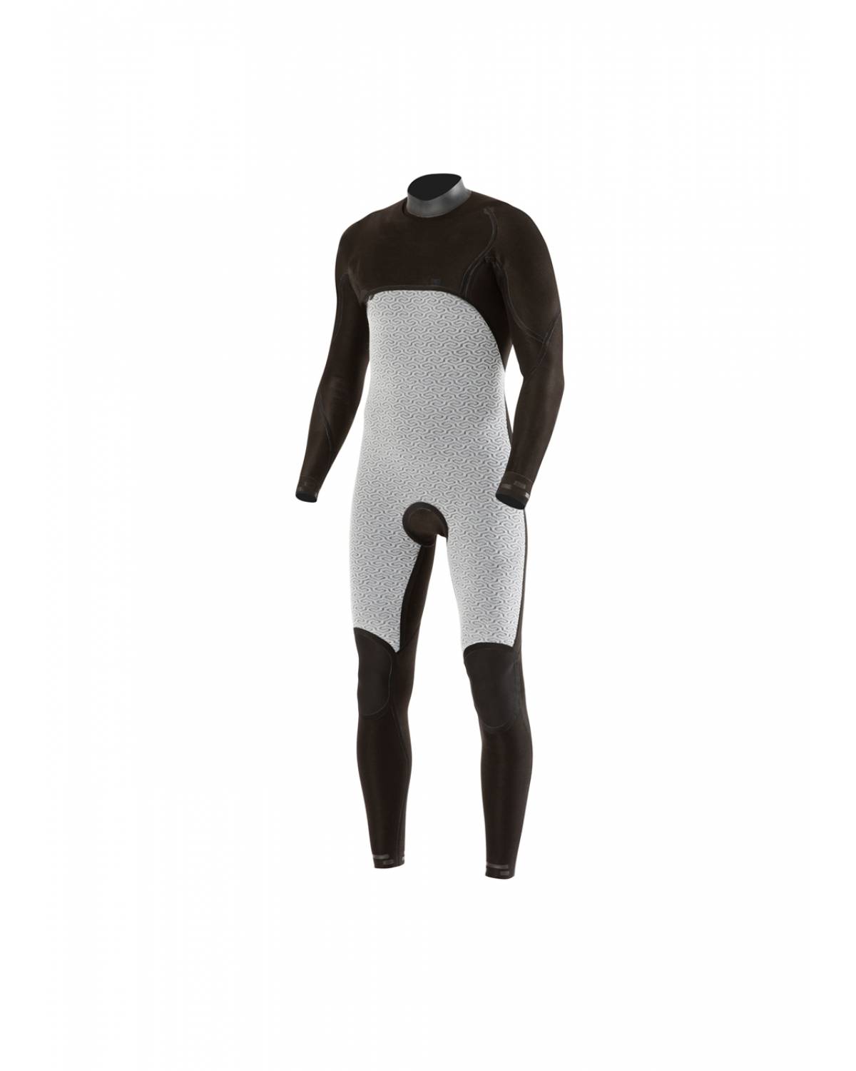 Vissla 7 Seas 4/3 Chest Zip Wetsuit - Charcoal fiber thermal lining