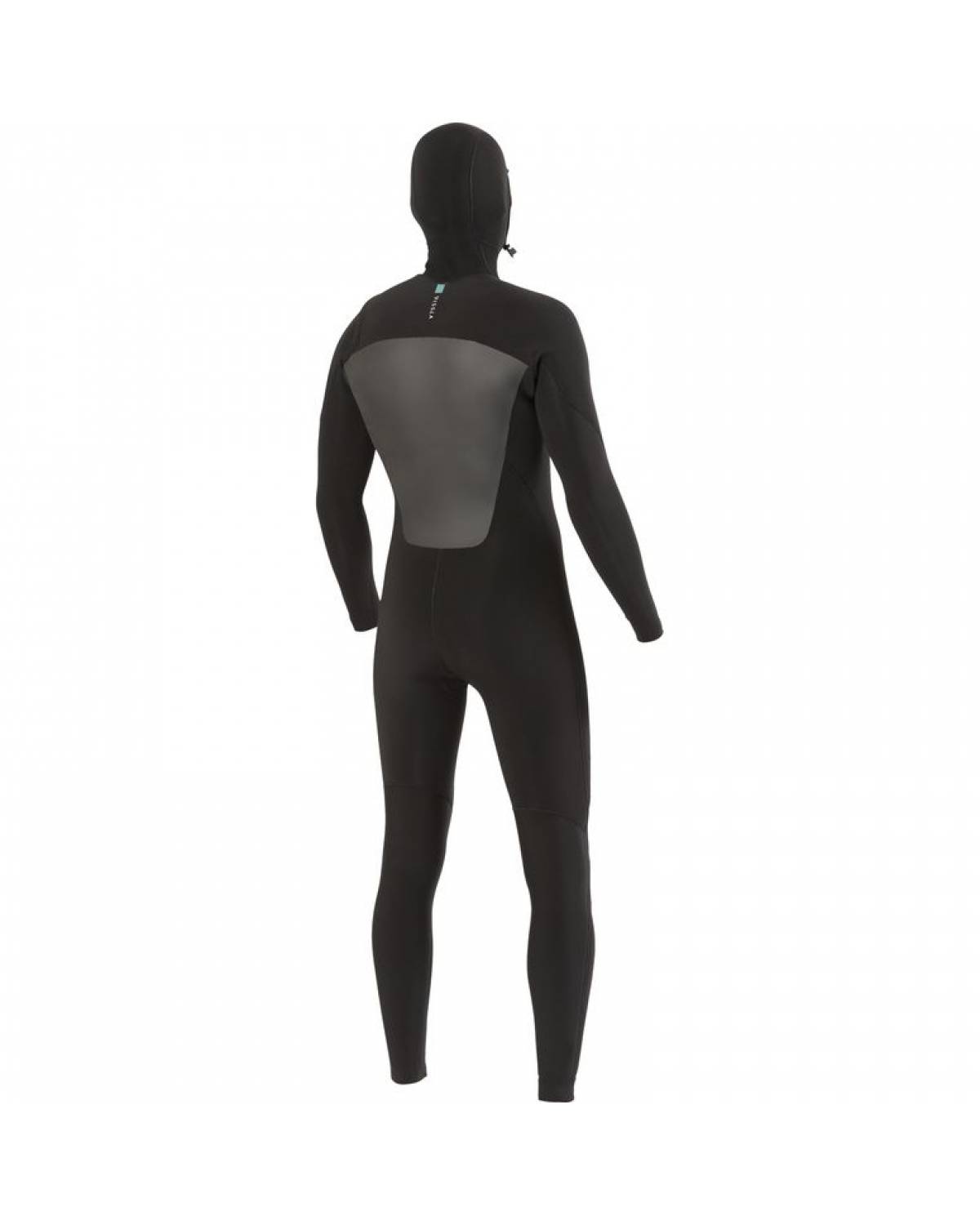Vissla 7 Seas 4/3 Hooded Chest Zip Wetsuit - Black back