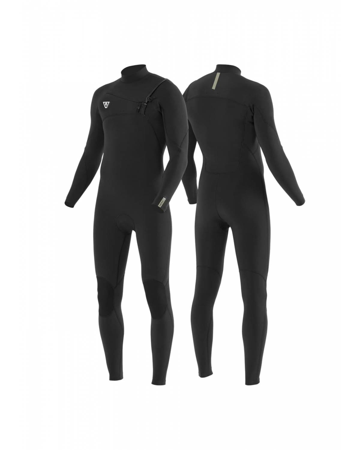 Vissla 7 Seas Comp 4/3 Full Chest Zip - Black 2 - BackFront